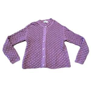 Heartloom Fancy Button Sweater Purple Size Large H80